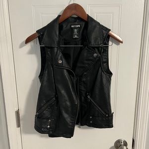 Hottopic Pleather Vest with Hood